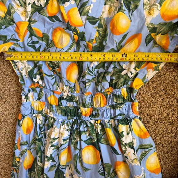 Anthropologie Somerset Tiered Maxi Dress in Iris Blue with Lemons - Size XS‎ - Picture 11 of 11